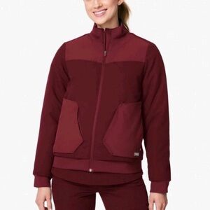 Figs Morven Insulated Burgundy Scrub Jacket xsmall